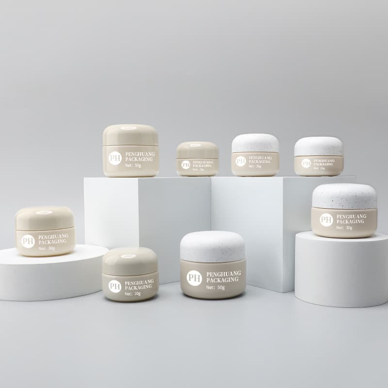 Cosmetic packaging — Mini 15g 20g 30g 50g Glass Cream Jars Screw Cap Lid Facial Moisturizing Skincare Cosmetic Packaging Screen Printing Facial Cream