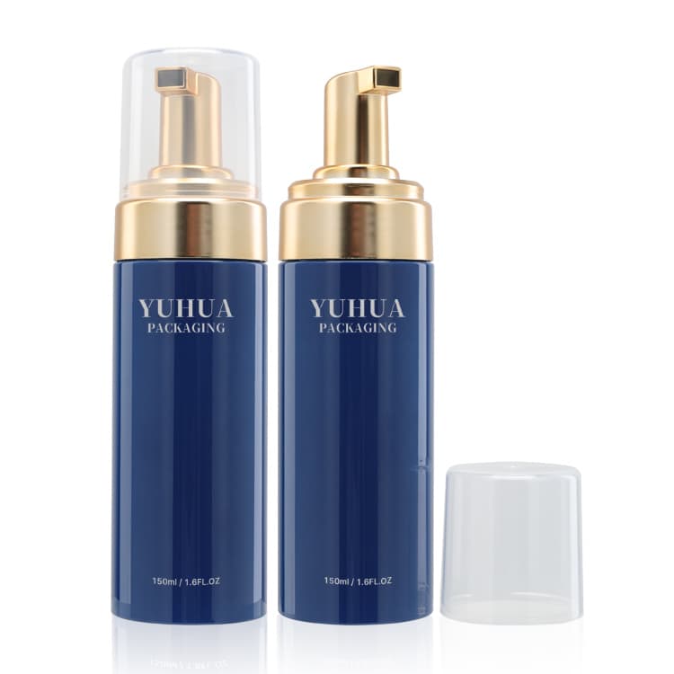 Cosmetic packaging — Wholesale 100ml 120ml 150ml 180ml 200ml Eco Friendly White PET Cleansing Refillable Foam Pump Bottle for Facial Cleanser