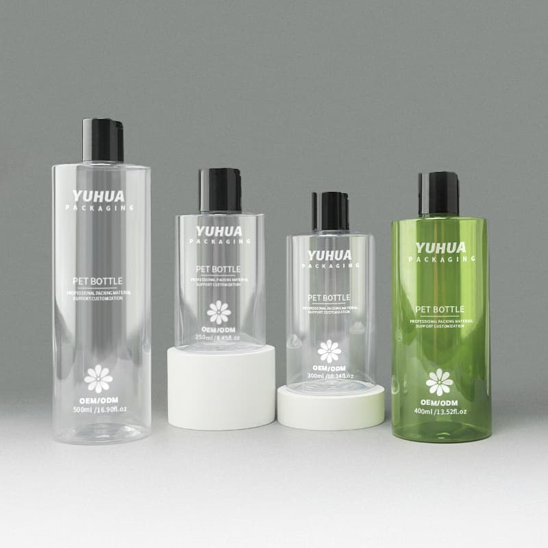 Cosmetic packaging — 250/300/400/500ml for Clear Plastic Empty Shampoo Shower Gel Cosmetic Packaging Bottle with Black Disc Top Caps for Lotion Use