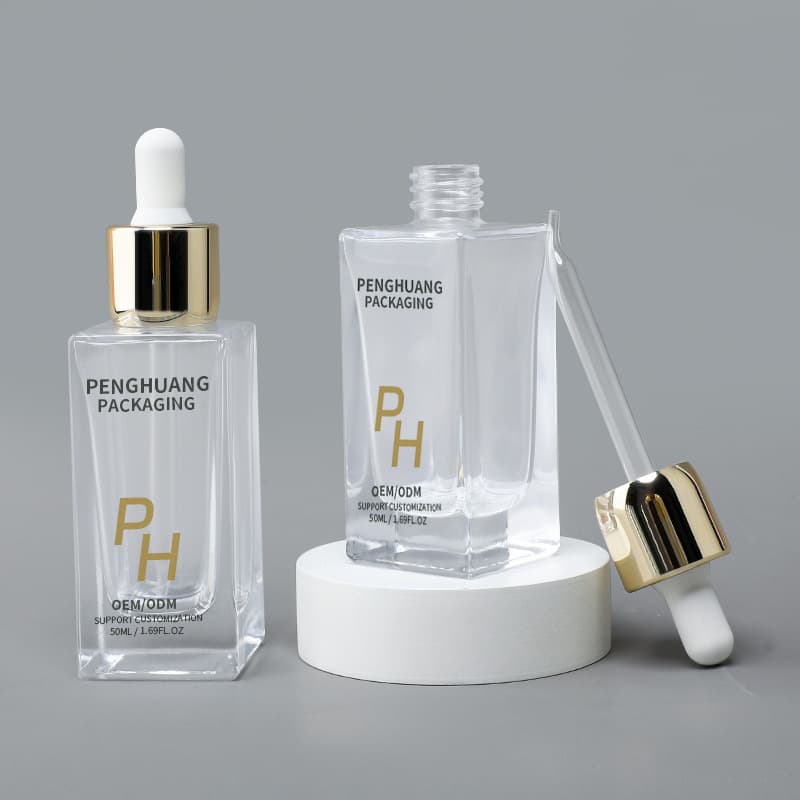 Cosmetic packaging — 30ml Square Glass Dropper Bottles Frosted Serum Essential Bottle Hair Skincare Oil Packaging 1oz Pipette Essencial Oil Bottle