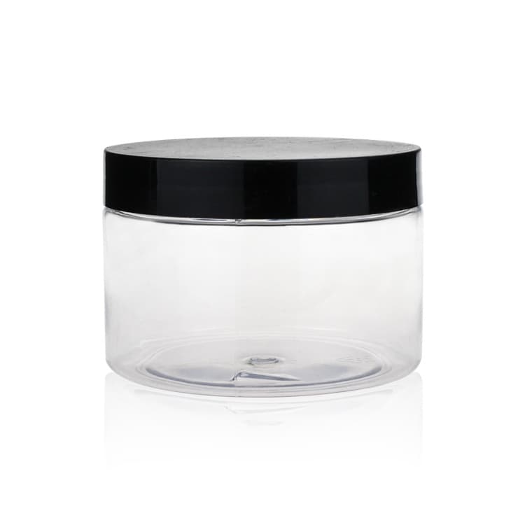 Cosmetic packaging — 300ml clear recycled plastic cosmetic jars PET empty packaging Jar Containers skin care plastic jars for cosmetics