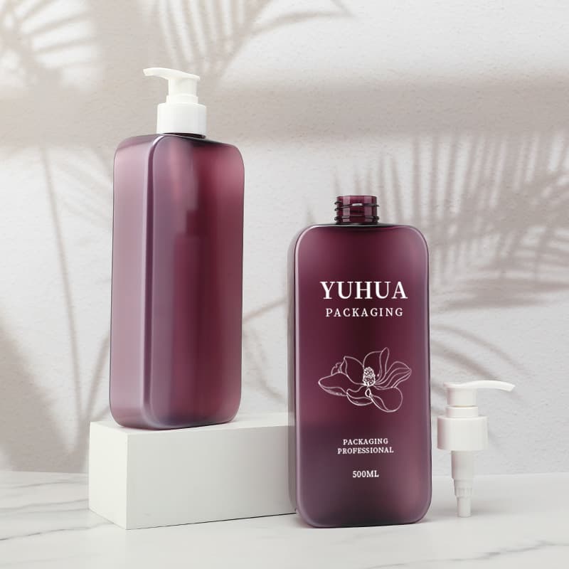 Cosmetic packaging — 200ml 400ml 500ml Square Empty Plastic Bottles Eco-Friendly Refillable Pump Bottles for Body Care Gel Lotion Shampoo