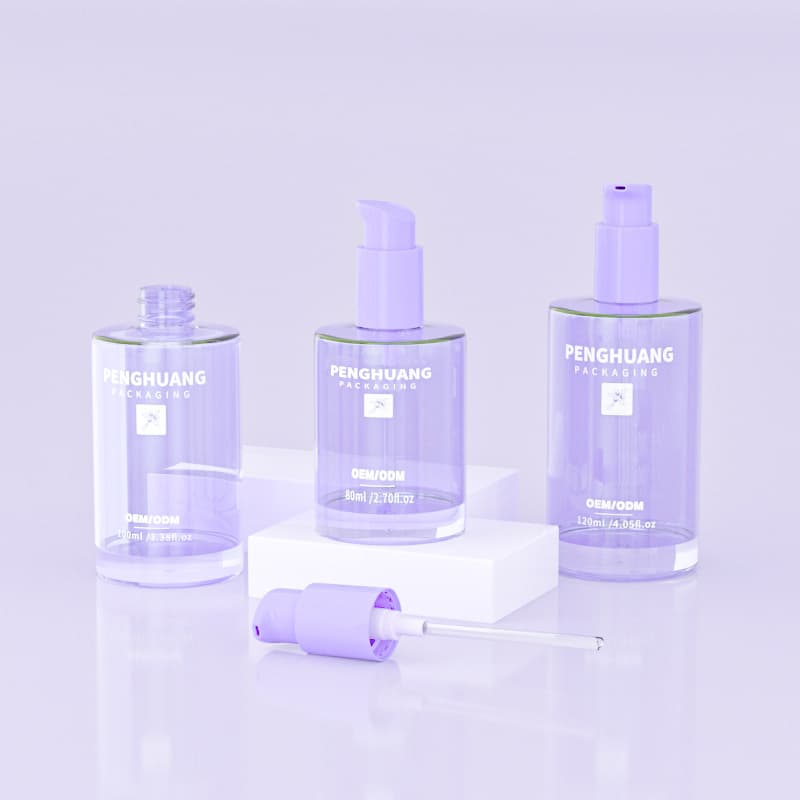 Cosmetic packaging — Large Capacity 80ml 100ml 120ml Glass Lotion Serum Bottle with Dropper Flat Shoulder Foundation Pump for Cosmetic Packaging