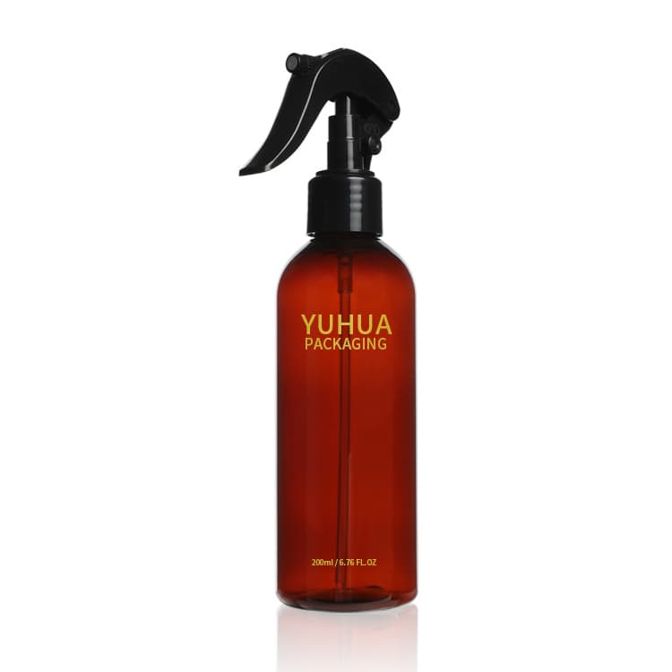 Cosmetic packaging — 200ml 24/410 Color PET Dry Shampoo Bottle Dark Amber Trigger Spray Bottle for Home Kitchen Cleaning