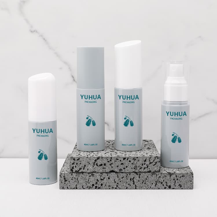 Cosmetic packaging — Empty sprayer plastic bottle 40ml 50ml 60ml cosmetics packaging container custom sunscreen spray bottles for Moisture skincare