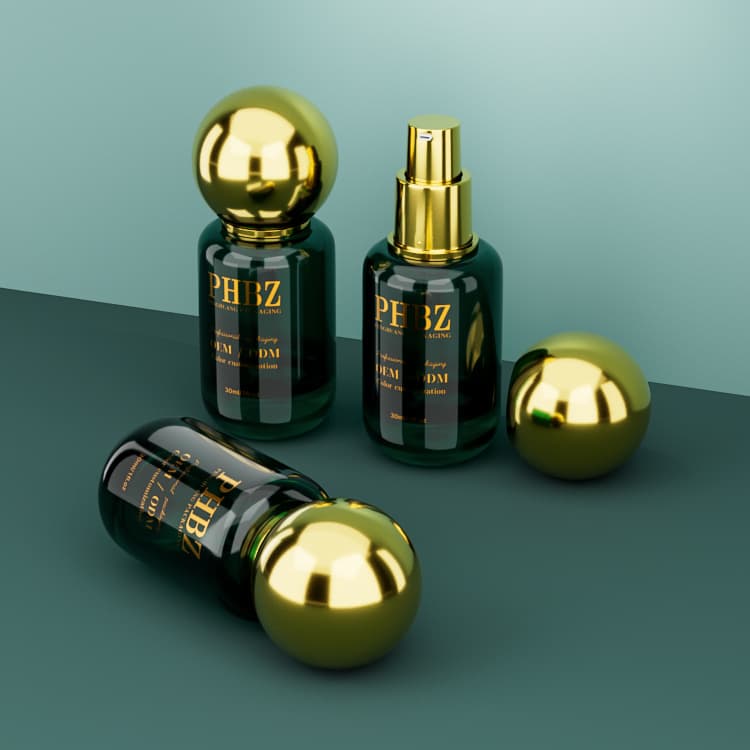 Cosmetic packaging — Empty Refillable Glass Foundation Bottle 30ML Ball Head Pump Cosmetic Liquid Foundation Bottle Dispenser Face Care Packaging