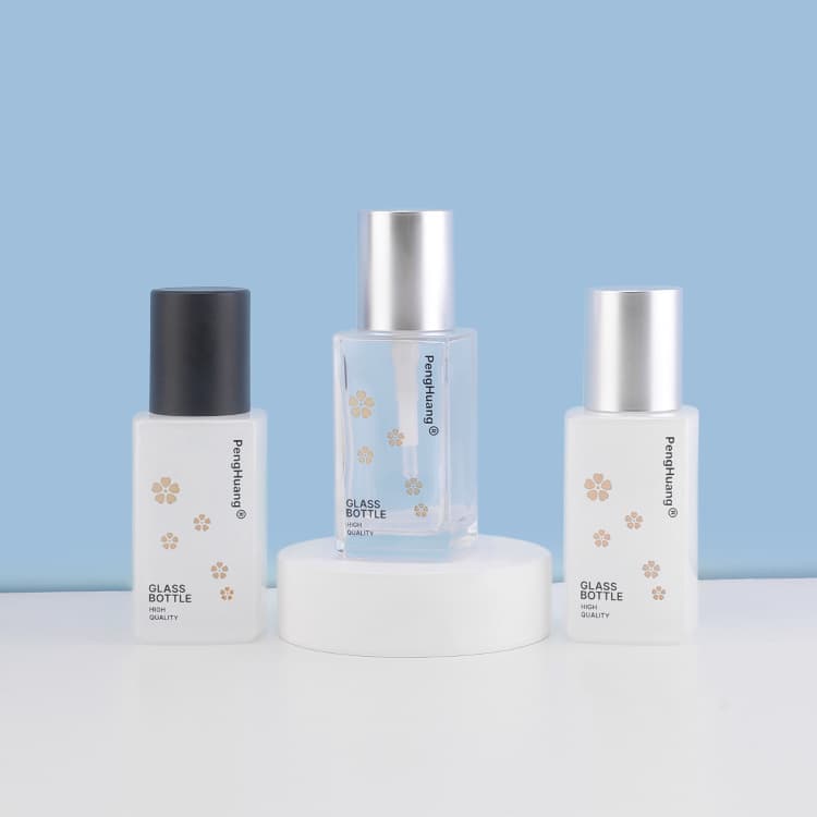 Cosmetic packaging — Custom 30ml Bb Cream Makeup Cosmetic Foundation Packaging square Empty Liquid Foundation Cream Glass Bottles