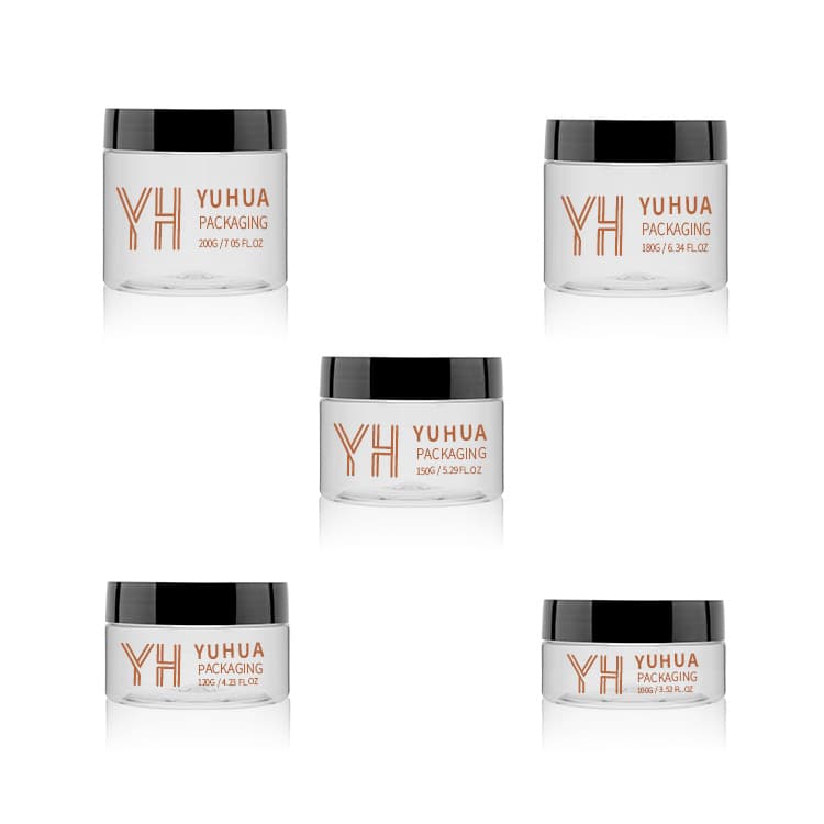 Cosmetic packaging — Exfoliator Cosmetic Facial Scrub PET Jar Salicylic Acid  Skin Care Jar White Black Flip Top Cap100g Recycled Plastic Jar