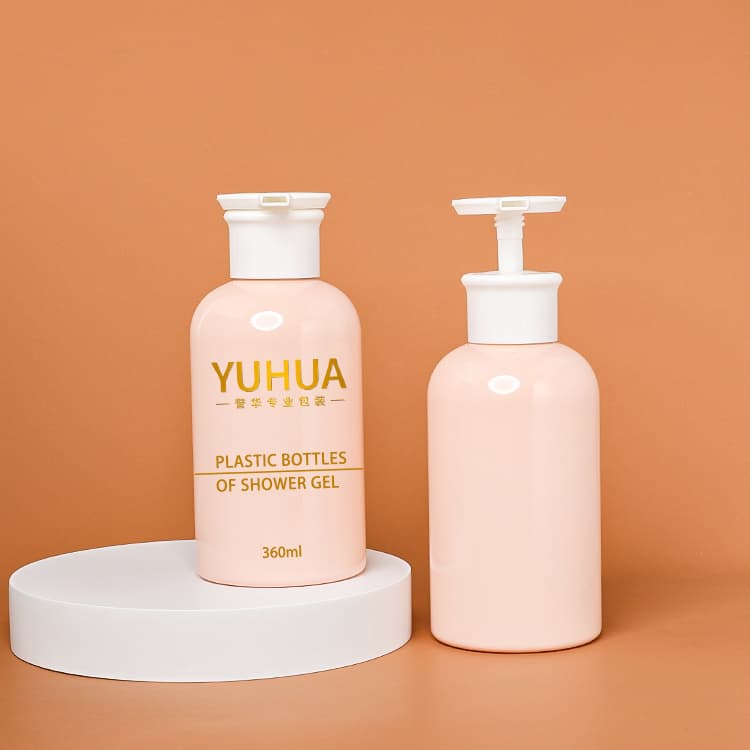 Cosmetic packaging — Eco Friendly Cosmetic Containers 360ml Empty Plastic Shampoo Bottle Body Care Recycled Plastic Soap Foam Pump Lotion PET Bottle