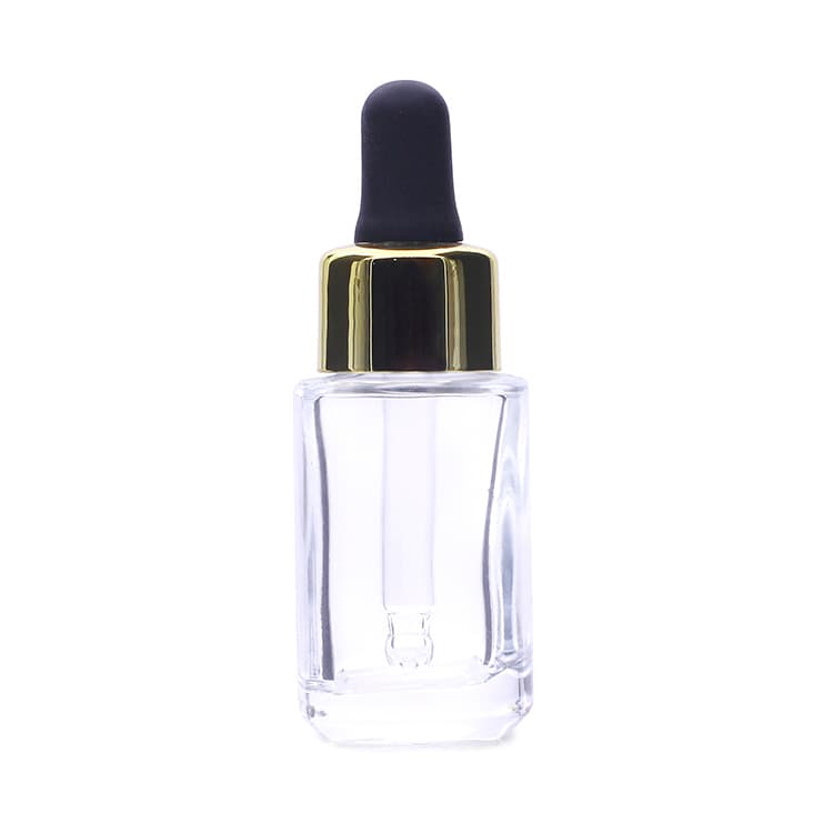 Cosmetic packaging — Skin Care Dropper Glass Bottle Empty Square 15ml Essence Face Serum Glass Dropper Bottle