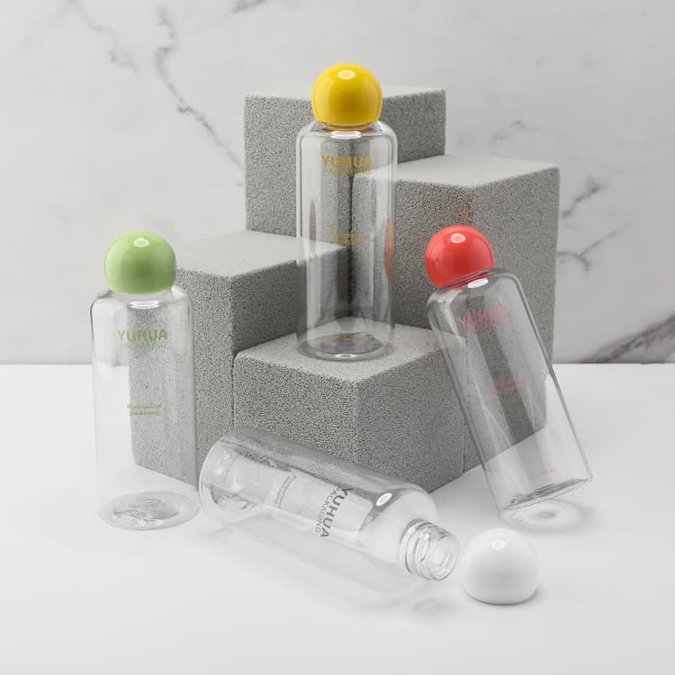 Cosmetic packaging — 200ml 250ml PET Bottle for Liquid Clean Plastic Juice Bottle Hot Wholesale Cleansing Packaging Cosmetic Plastic PET Bottle