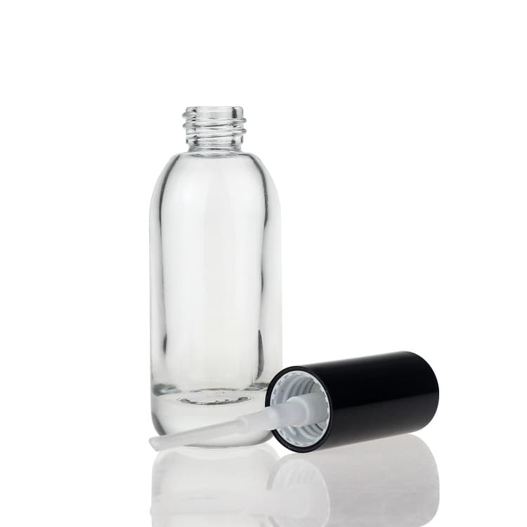 Cosmetic packaging — shape clear glass cosmetic serum dropper bottle 20ml 30ml 36ml 60ml fancy glass bottle cap black aluminum cap
