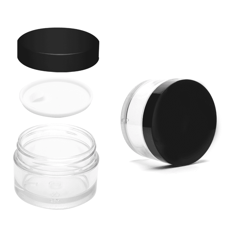 Cosmetic packaging — Custom clear 30g 50g 120g clear wide mouth skincare packaging plastic cream jar container PET recycled cosmetic plastic jars