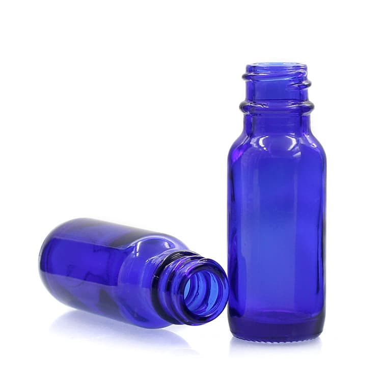 Cosmetic packaging — Boston Glass Bottles Massage Oil Glass Dropper Bottle 15ml Blue Body
