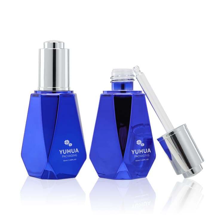 Cosmetic packaging — Factory Essential Oil Serum Dropper Bottle 50ml PETG Skincare Cosmetics Packaging Dropper Bottle with Push Button