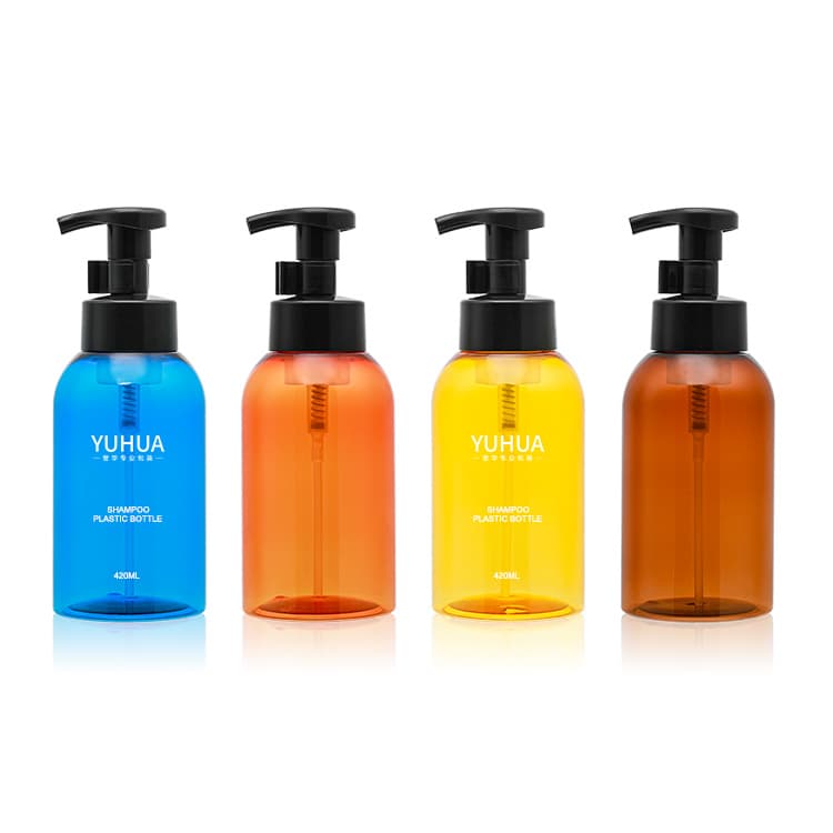 Cosmetic packaging — Top Selling Skincare Packaging Plastic Pump Bottle Body Care PET Shampoo Bottle 420ml Personal Care Plastic Foam Bottle
