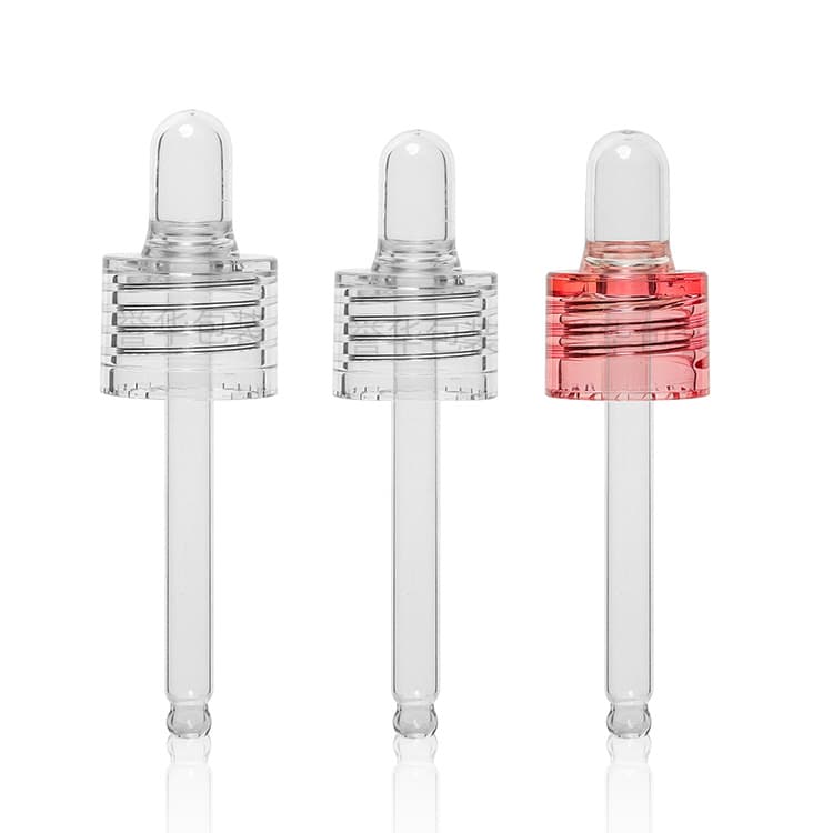 Cosmetic packaging — 18 Mm20mm 20/410 Transparent Glass Pipette Dropper Rubber Head for Serum Essential Oil Bottle