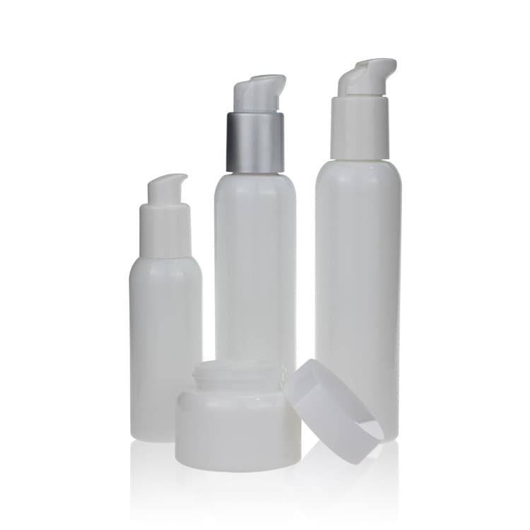Cosmetic packaging — Opal White Porcelain Glass Cosmetic Packaging Set Spray Bottle and Cream Jar for Skin Care 50ml 100ml 120 Ml PUMP Cap