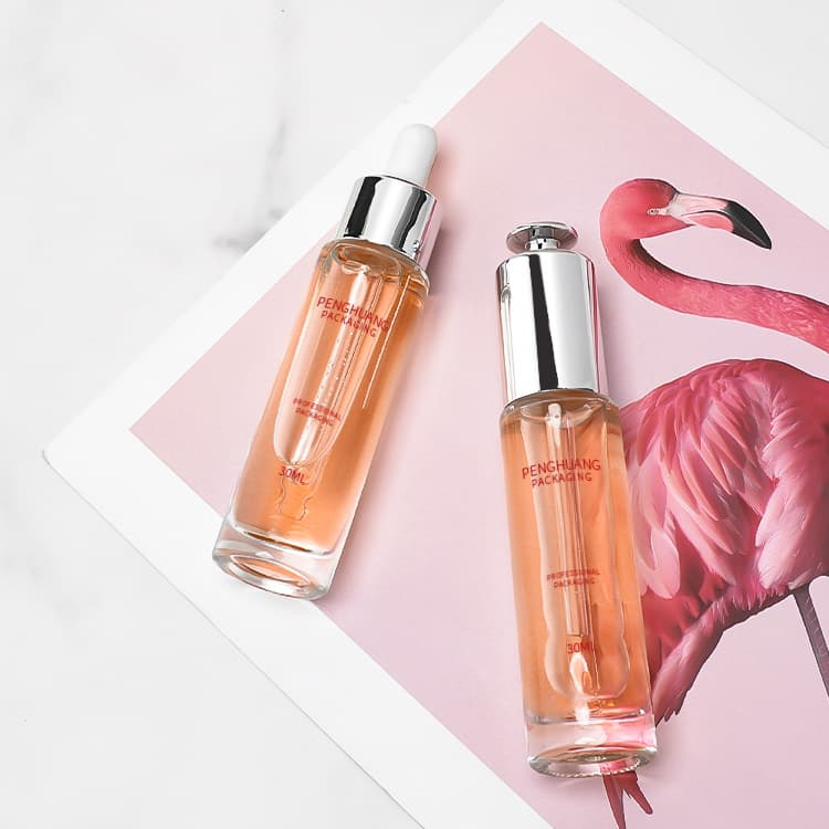Cosmetic packaging — Luxury Skin Care Face Glass Serum Bottle 30ml White Cylinder Paint Serum Essential Oil Dropper Bottle Amber Glass Dropper Bottle