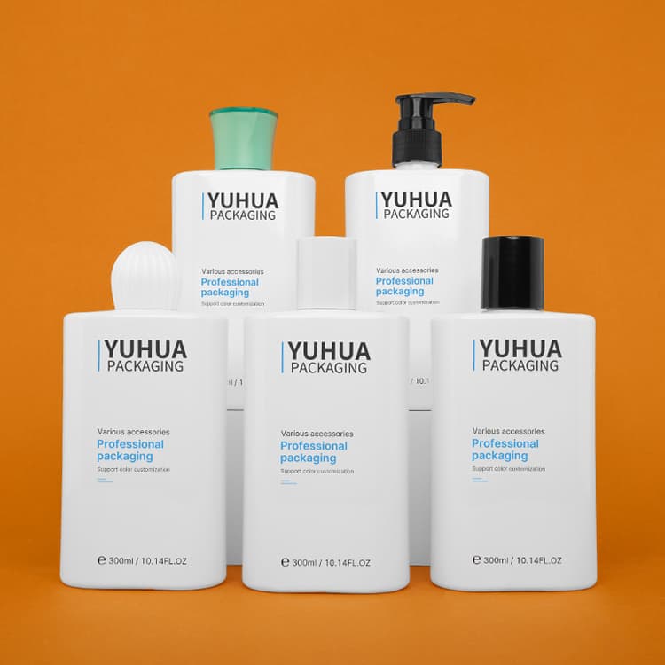 Cosmetic packaging — Recycled Cosmetic Packaging 250ml 300ml PET Flat Shoulder square Bottle with Press Lotion Pump Plastic Shampoo Bottle