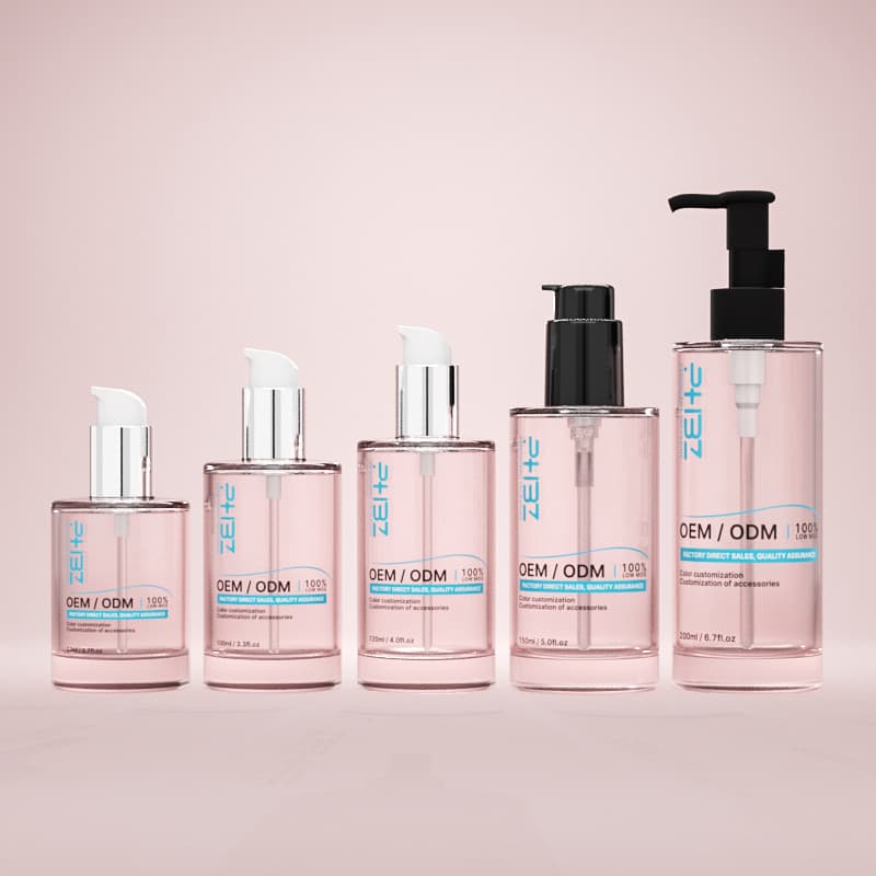 Cosmetic packaging — Luxury 100ml 120ml 150ml Clear Glass Pump Bottle Cylinder Skincare Cream Packaging Container for Facial Cleanser