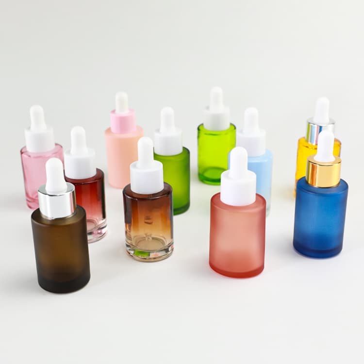 Cosmetic packaging — Popular 20ml 30ml 50ml Cosmetic Packaging frosted painting color Essential Oil Glass Dropper Bottles Glass Serum skincare Bottle
