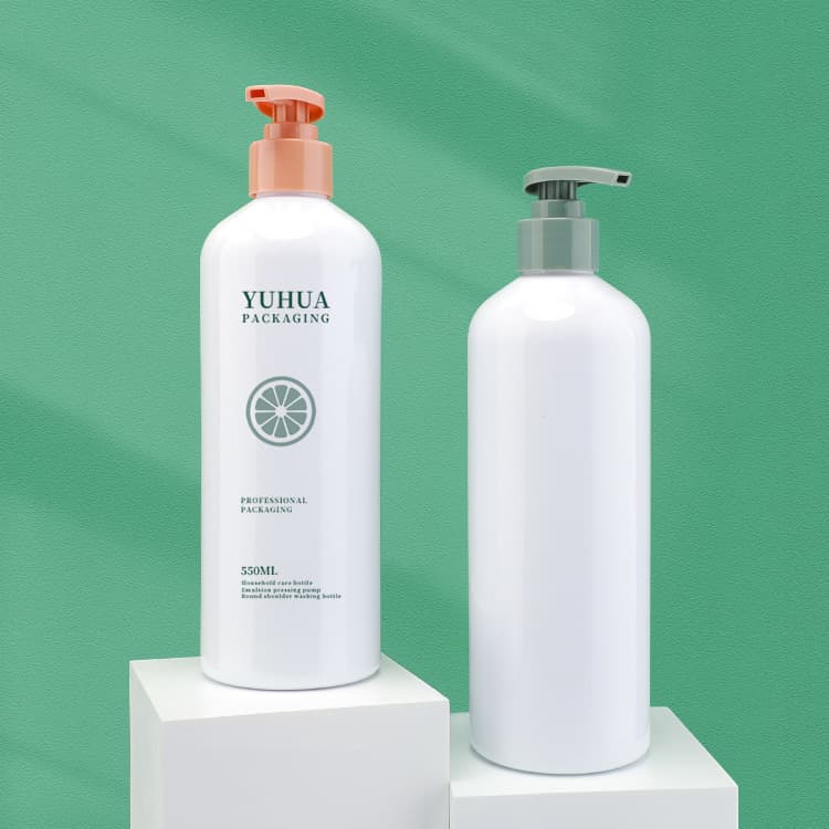 Cosmetic packaging — 550ml PET Bottle for Body Wash Shampoo Conditioner Hot Wholesale Round Bottom Plastic Lotion Pump Bottle