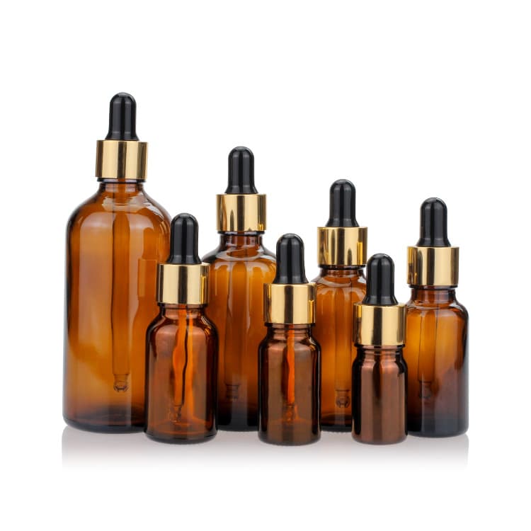 Cosmetic packaging — 5ml  15ml 30ml 50ml  essential oil bottles amber glass bottle with dropper cap pump skincare cosmetic packaging bottles
