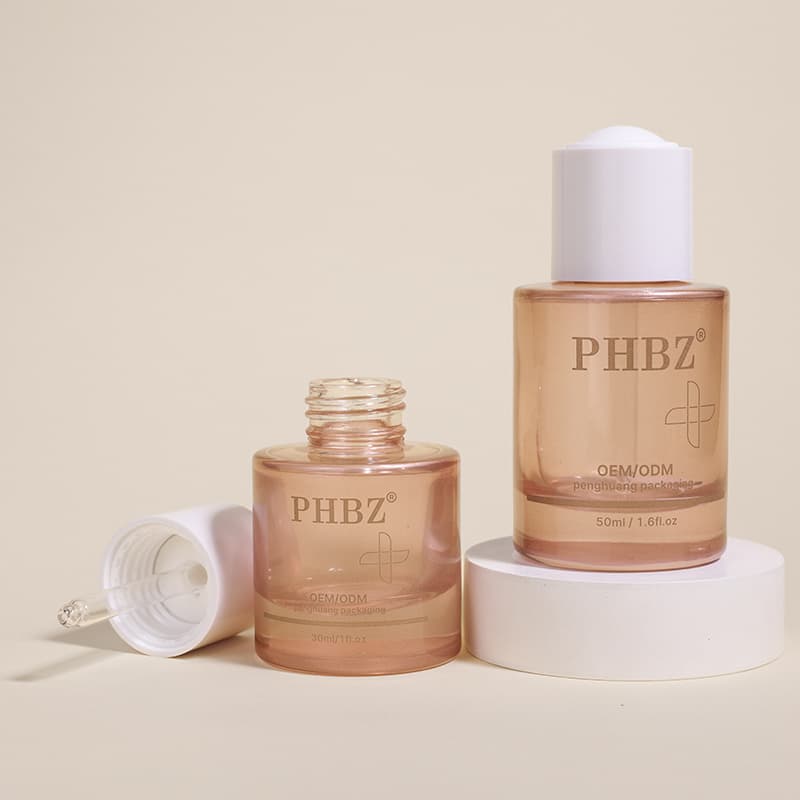 Cosmetic packaging — Factory Custom 30ml/50ml Glass Dropper Bottle for Essential Oil Skincare Cream Hair Oil Serum Eye Drop Seal with Painted Surface