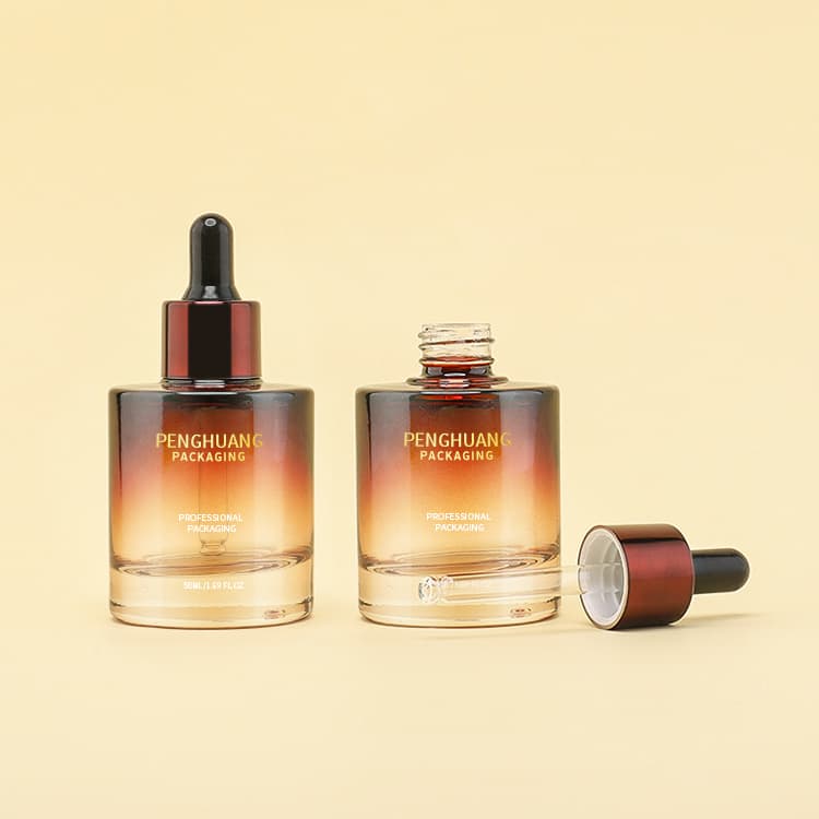 Cosmetic packaging — Luxury Skincare Packaging Amber Empty Serum Glass Bottles 50ml Customized Essential Oil Glass Dropper Bottle with Pipette