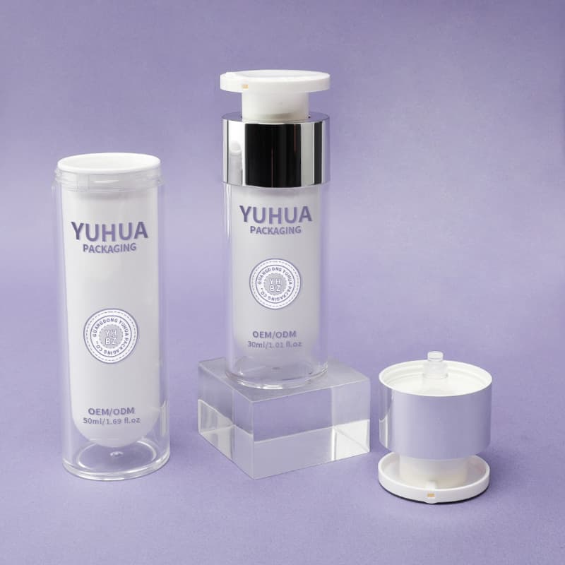 Cosmetic packaging — Custom 30ml 50ml Double Wall Plastic Airless Pump Bottle Refillable Cream Serum Lotion Bottle for Face Cream