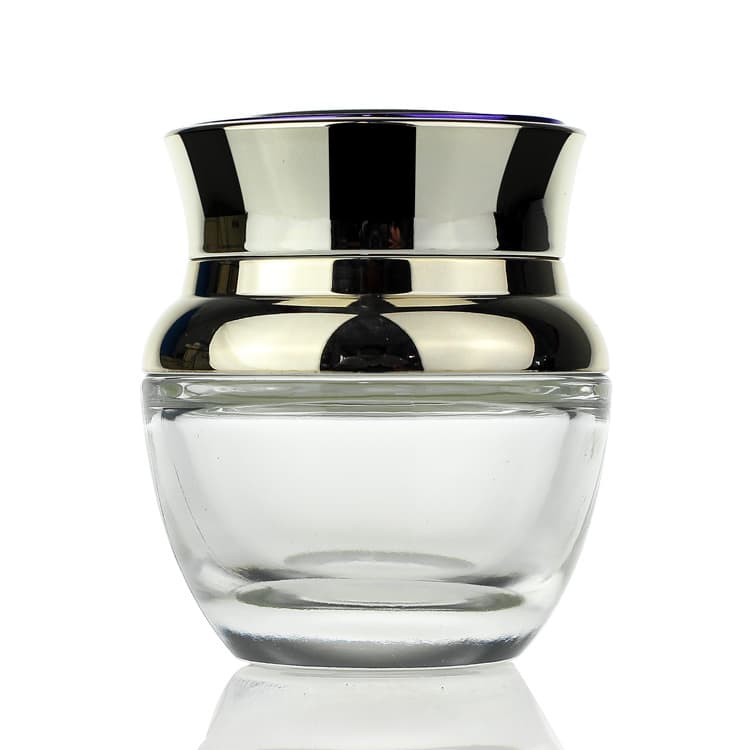 Cosmetic packaging — Clear Glass jar with Mushroom cap  30g  Face Cream Jars Container Manufacturers Cosmetic Packaging Set for Skin Care Jar