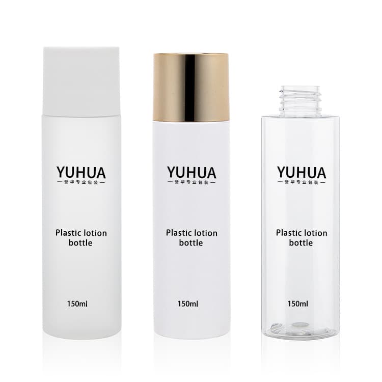 Cosmetic packaging — 150ml Eco Friendly Cosmetic Frosted Screw Matte Golden Cap Lotion PCR Bottle Plastic Shampoo Bottle Recycled Plastic PET Bottle
