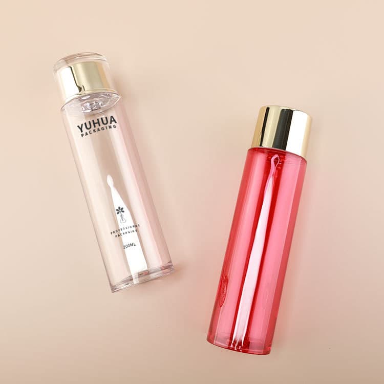 Cosmetic packaging — High Quality PETG PET 200ml Skincare Packaging Toner Container Transparent Red Cosmetic Plastic Bottle