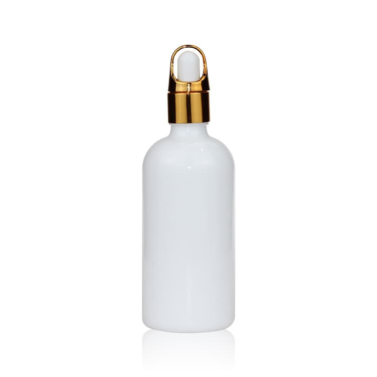 Cosmetic packaging — Factory wholesale 100ml white Porcelain Bottles  With Glass Dropper For Essential Oils