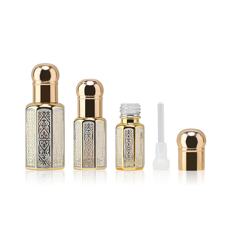 Cosmetic packaging — Luxury 3ml 6ml 12ml Mini Small Refillable Glass Rerfume Bottle Roller Ball Mini Roll on Bottle Santal Oil Glass Attar Bottle