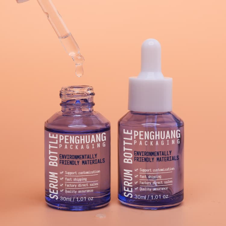 Cosmetic packaging — Cosmetic Packaging Glass Serum Bottle Custom 30Ml Printing Clear Wholesale Hair Sreum Bottle