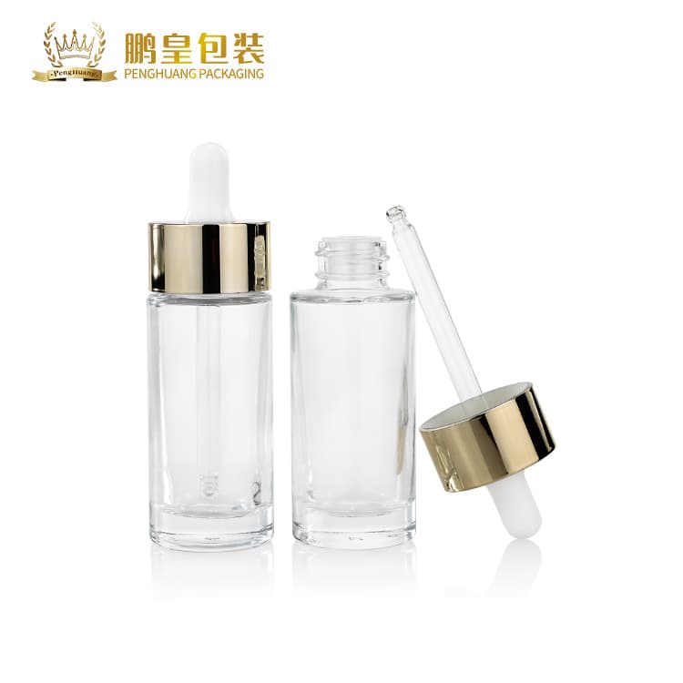Cosmetic packaging — Luxury Essential Oil Glass Small Medicine Dropper Bottle 30ml Dropper Bottles Gold Aluminium Cap