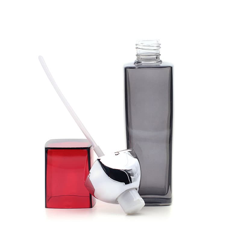 Cosmetic packaging — Glass Lotion Bottle 40ml/100ml /120ml Custom Color clear/gray with  Exquisite lid Cosmetic Packaging Bottles Set Container