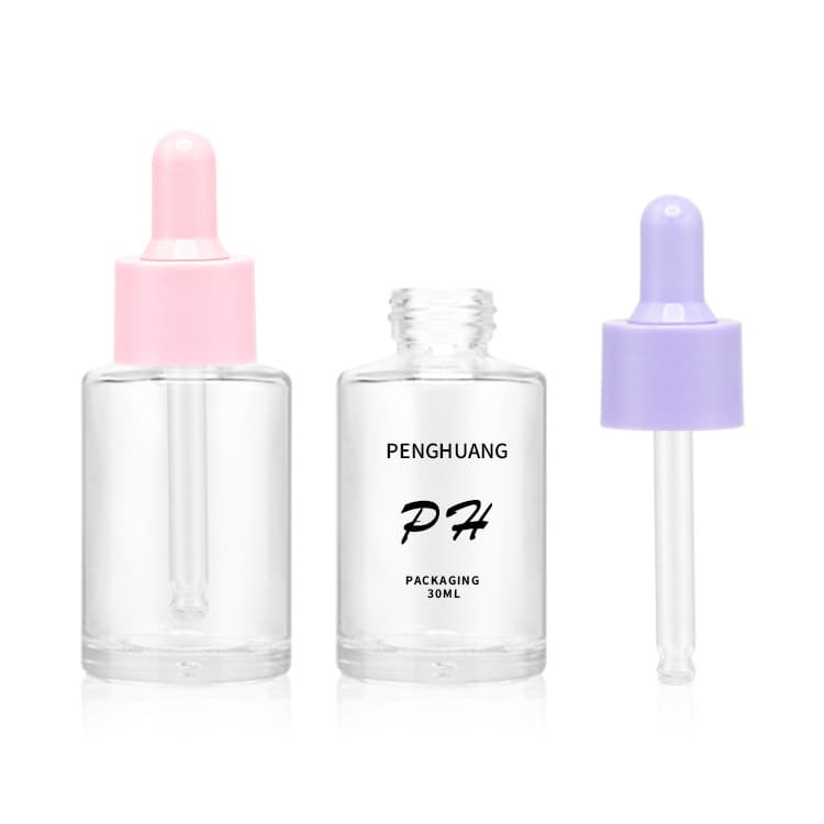 Cosmetic packaging — 1OZ colored dropper serum cosmetic skincare packaging glass essential oil bottle empty dropper bottles 30ml glass serum bottle