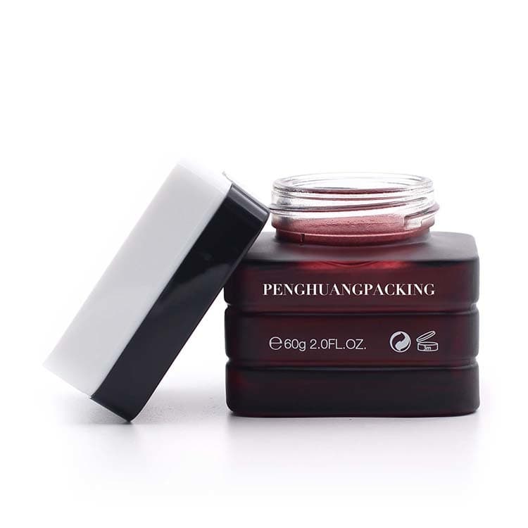 Cosmetic packaging — Glass Jar Suit Spray Painting Face Cream Jars Container Manufacturer Cosmetic Packaging Set 60g Custom Color Red Glass Products