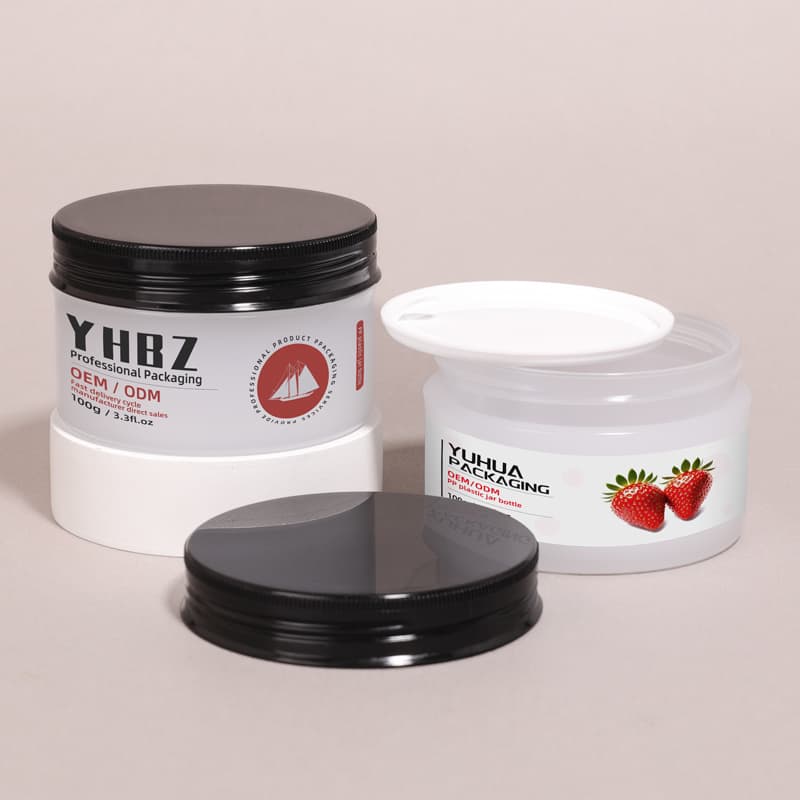 Cosmetic packaging — 100g Plastic PP Jar with Screw Thread Cap Empty Cosmetics Container for Skin Care Face Cream and Body Scrub Packaging