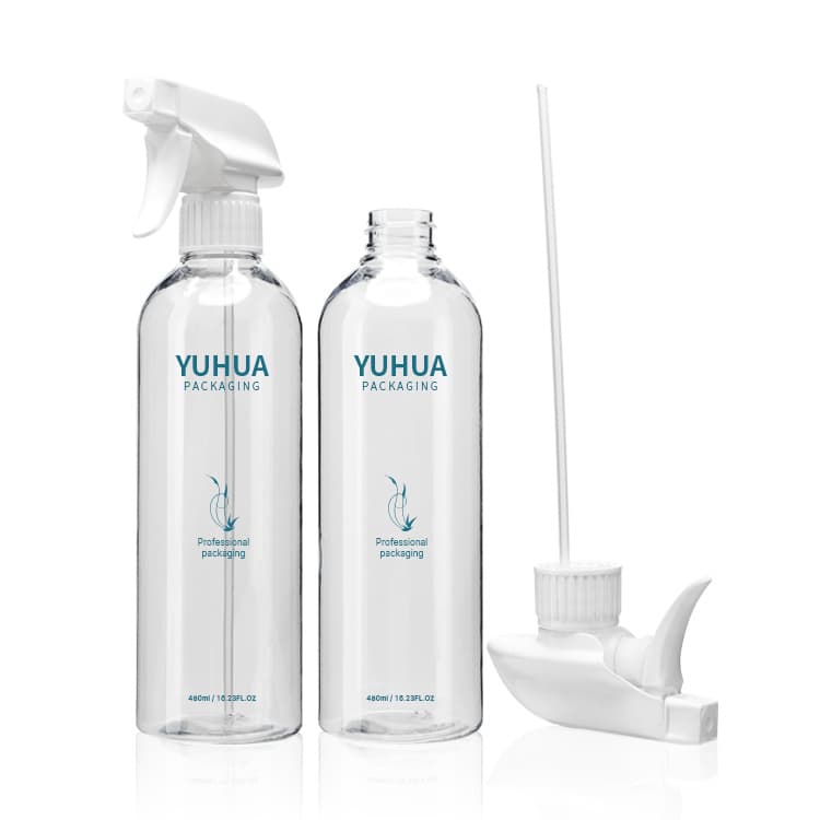 Cosmetic packaging — Wholesale 480ml PET Bottle with Fine Mist Sprayer Pump Plastic Home Care Cleaner for Home Shampoo Lotion Skin Care Serum