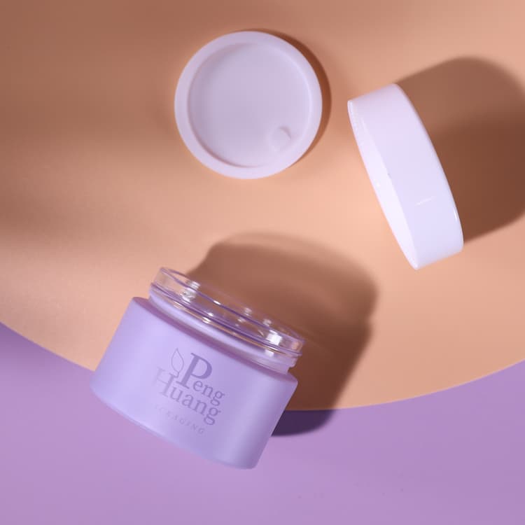 Cosmetic packaging — Clear 30g 50g Custom Purple Face Cream Jars Container Manufacturers Cosmetic Packaging Set for Skin Care Jar Glass Cosmetic