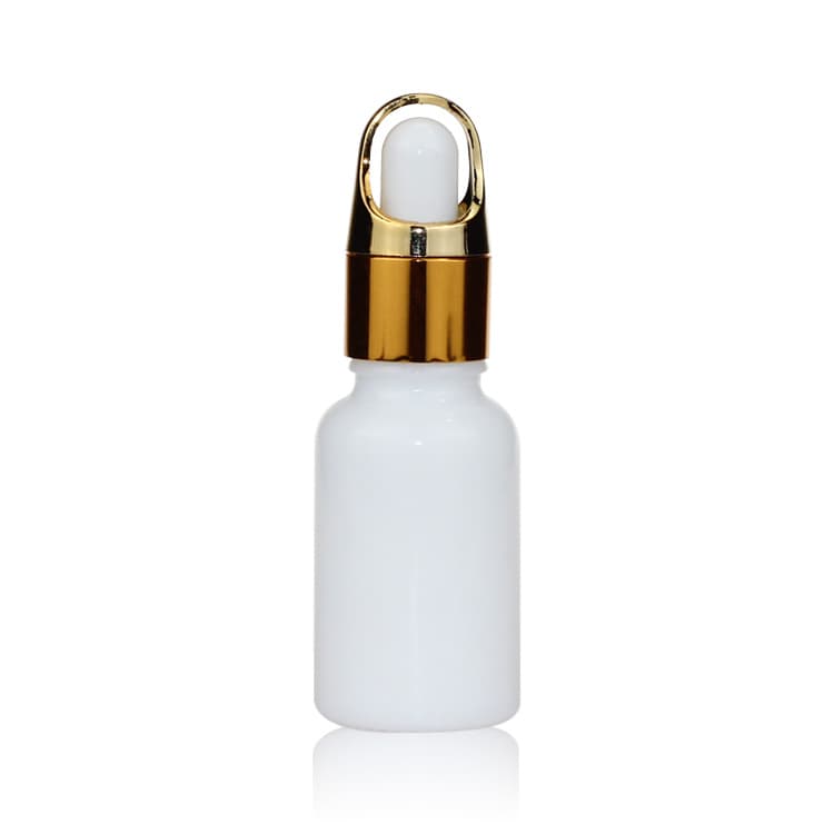 Cosmetic packaging — 15ml Empty Mini  white porcelain dropper bottle  for essential Oil  Cosmetic Containers Vial  Glas