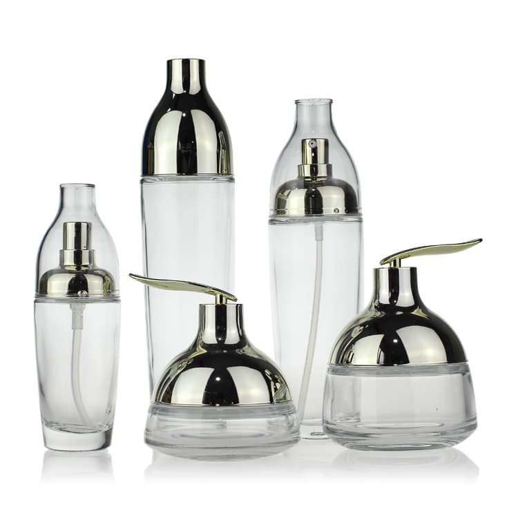 Cosmetic packaging — Clear Glass jar with Mushroom cap  30g 50g  Face Cream Jars Container Manufacturers Cosmetic Packaging Set for Skin Care Jar