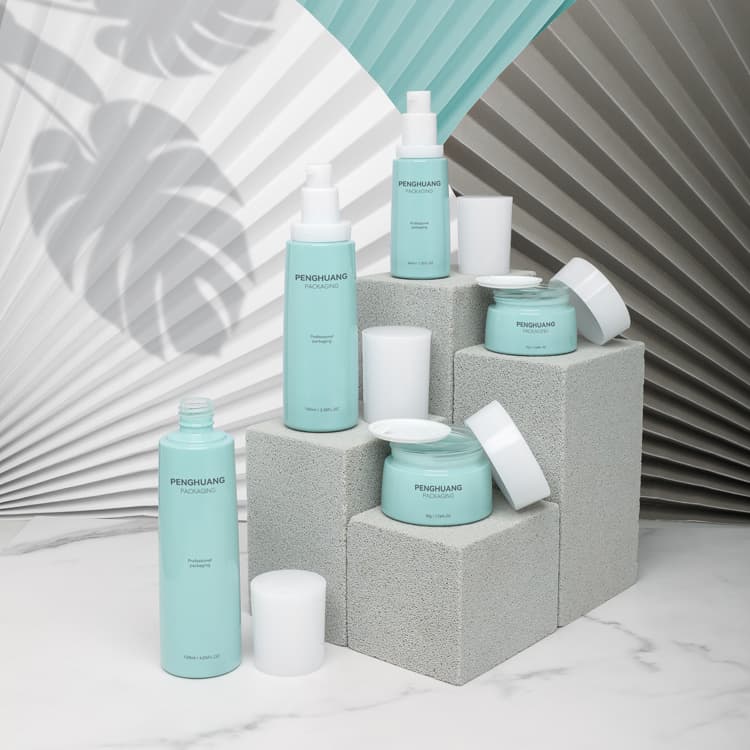 Cosmetic packaging — 40ml 100ml Glass Lotion Bottle Set Custom Design Face Skin Toner Bottle Moisturize Glass Skincare Packaging Cosmetic Bottle Set