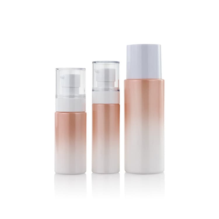 Cosmetic packaging — Custom Logo 30ml 50ml 100ml Toner Glass Bottle Foundation Liquid BB Cream Luxury Pink Cosmetic Packaging Set