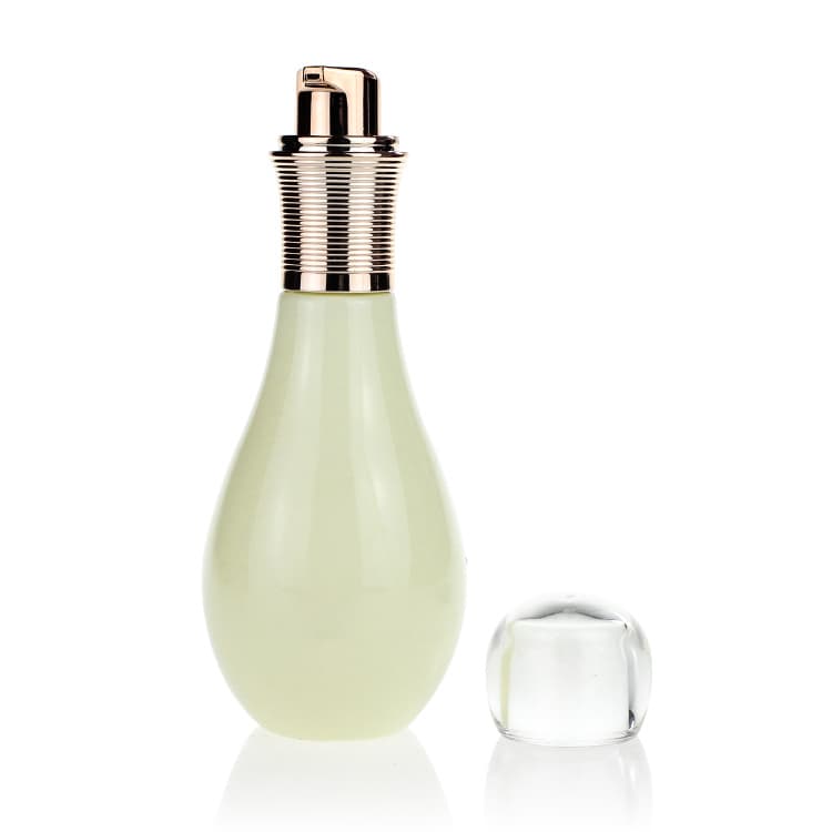 Cosmetic packaging — Oval Glass Lotion Bottle 40ml/100ml/120ml Custom Color Yellowish  Cosmetic Packaging Bottles Set Container Manufacturers