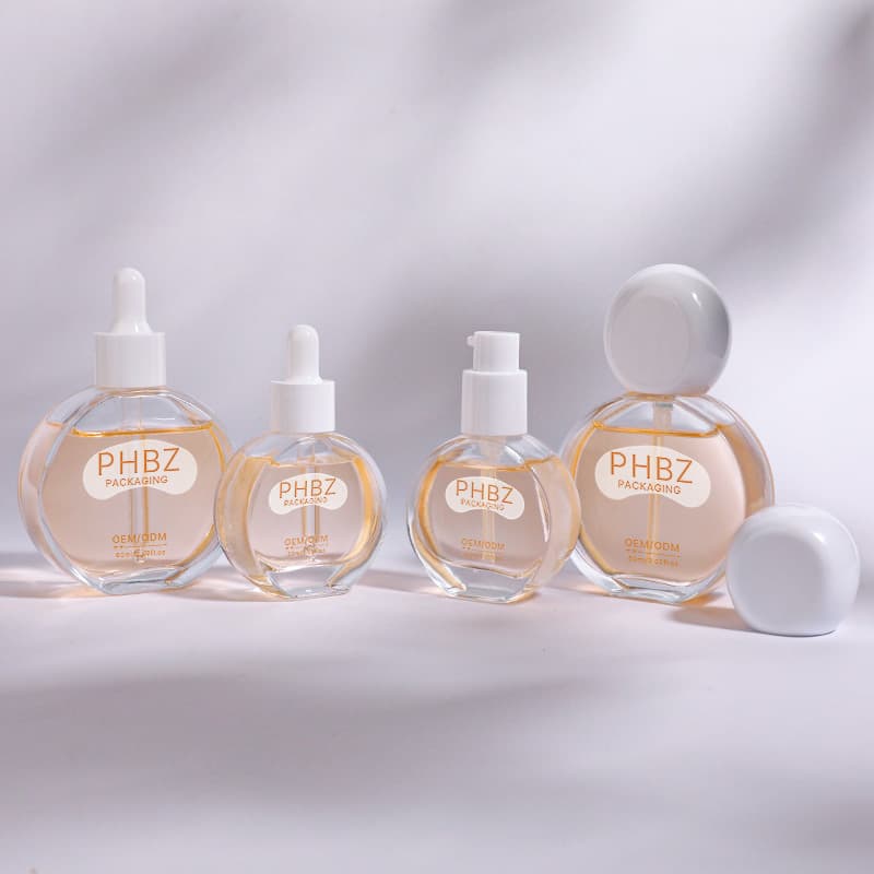 Cosmetic packaging — Custom Thick Bottom 30ml/60ml Glass Dropper Bottle for Serum Essential Oil Eye Drop & Skincare Foundation Packaging